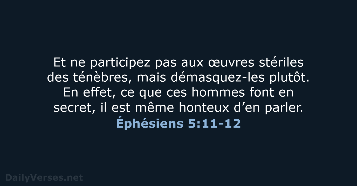 Éphésiens 5:11-12 - SG21