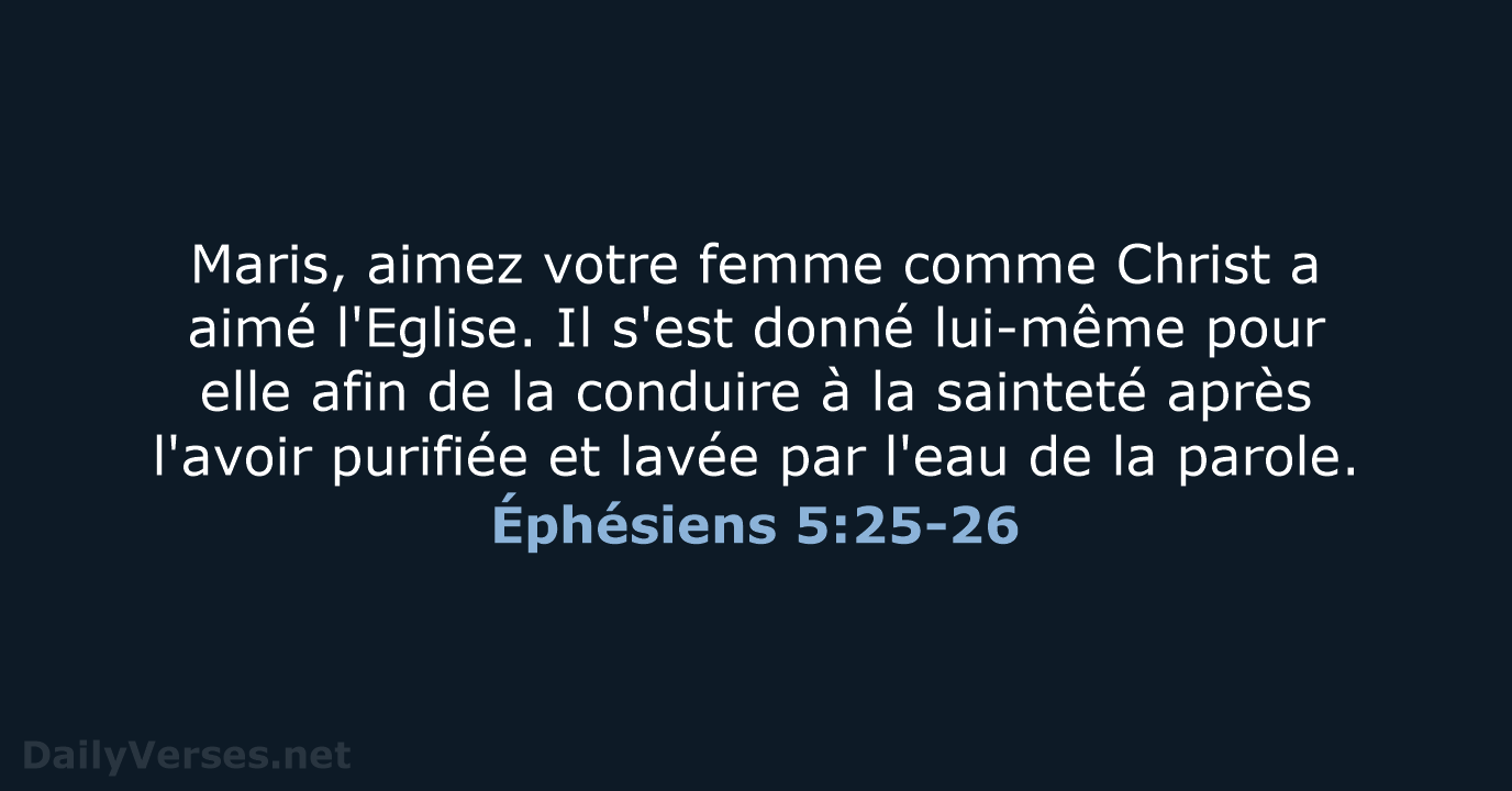 Éphésiens 5:25-26 - SG21