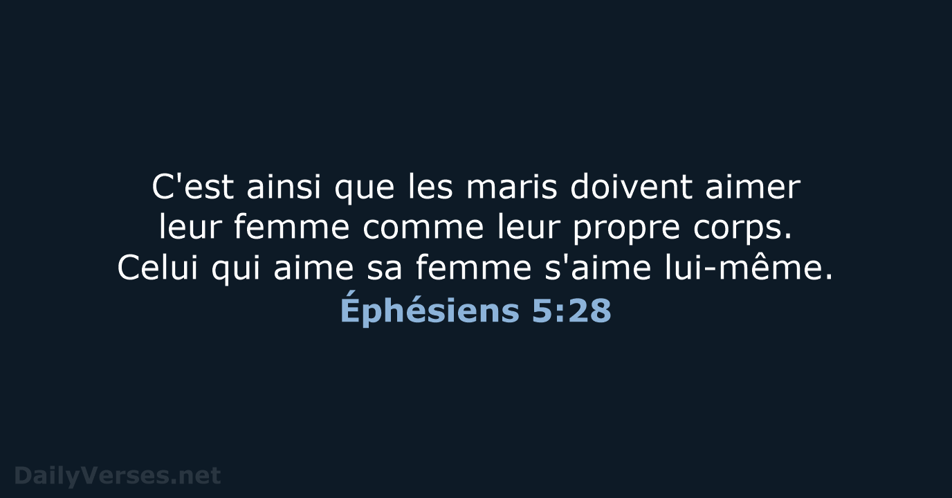 Éphésiens 5:28 - SG21