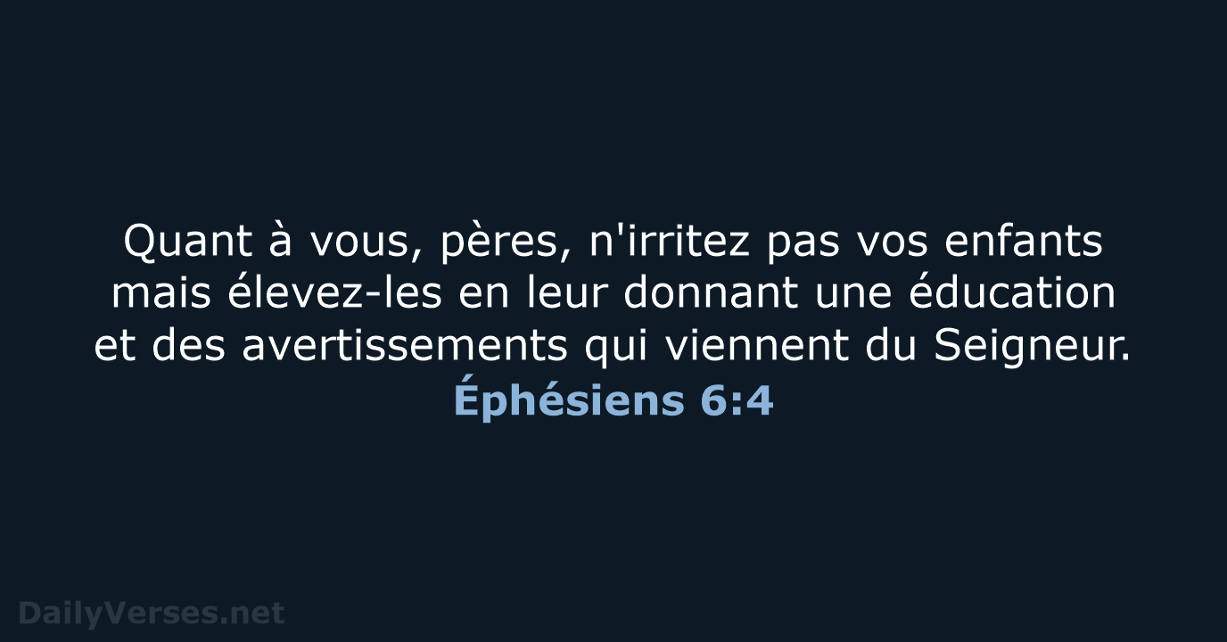 Éphésiens 6:4 - SG21