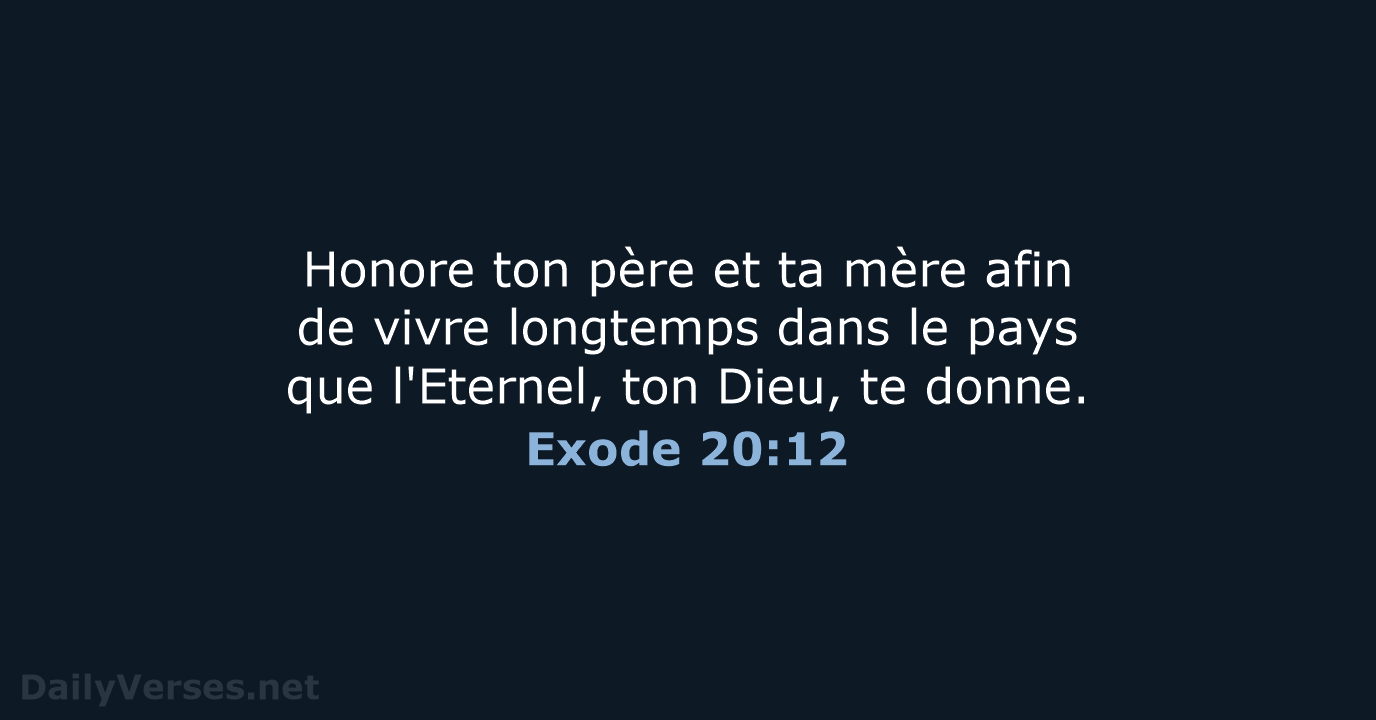Exode 20:12 - SG21