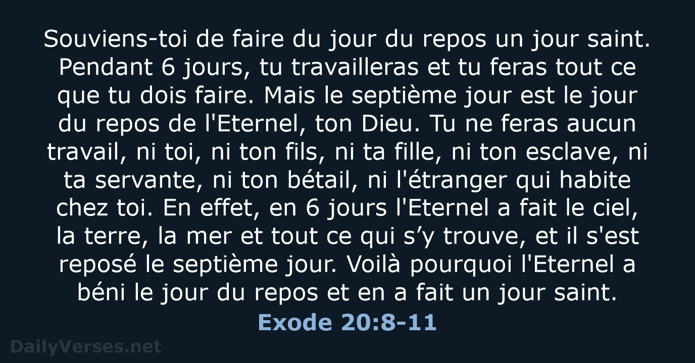Exode 20:8-11 - SG21
