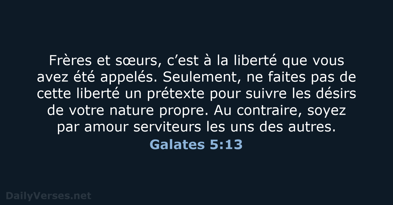 Galates 5:13 - SG21