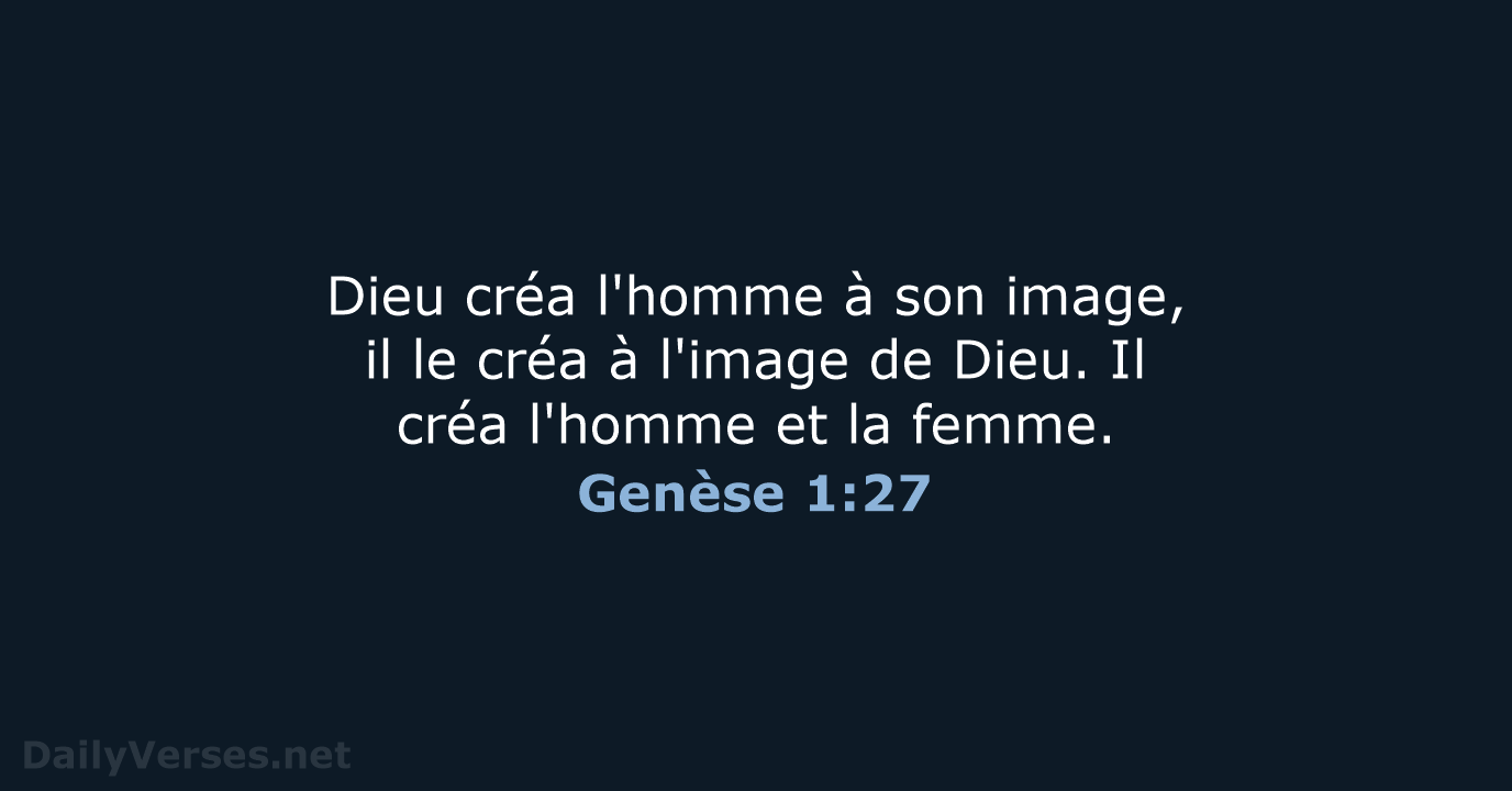 Genèse 1:27 - SG21