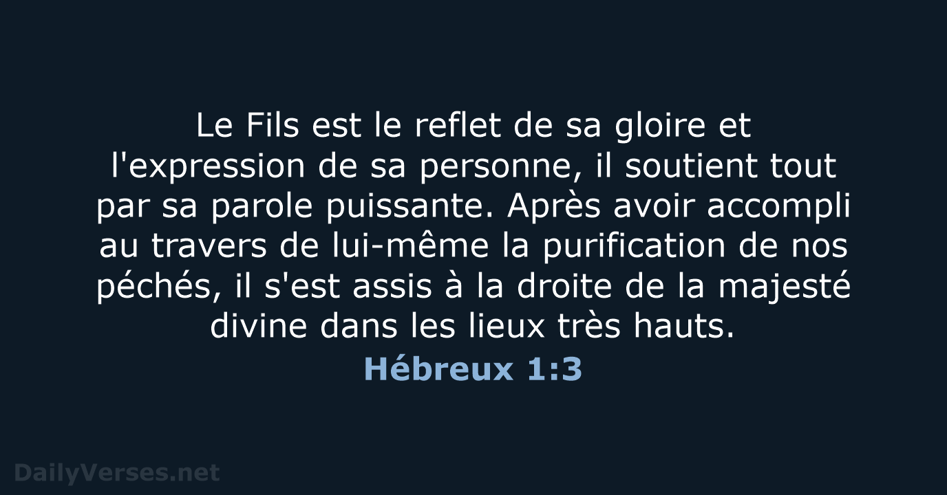 Hébreux 1:3 - SG21