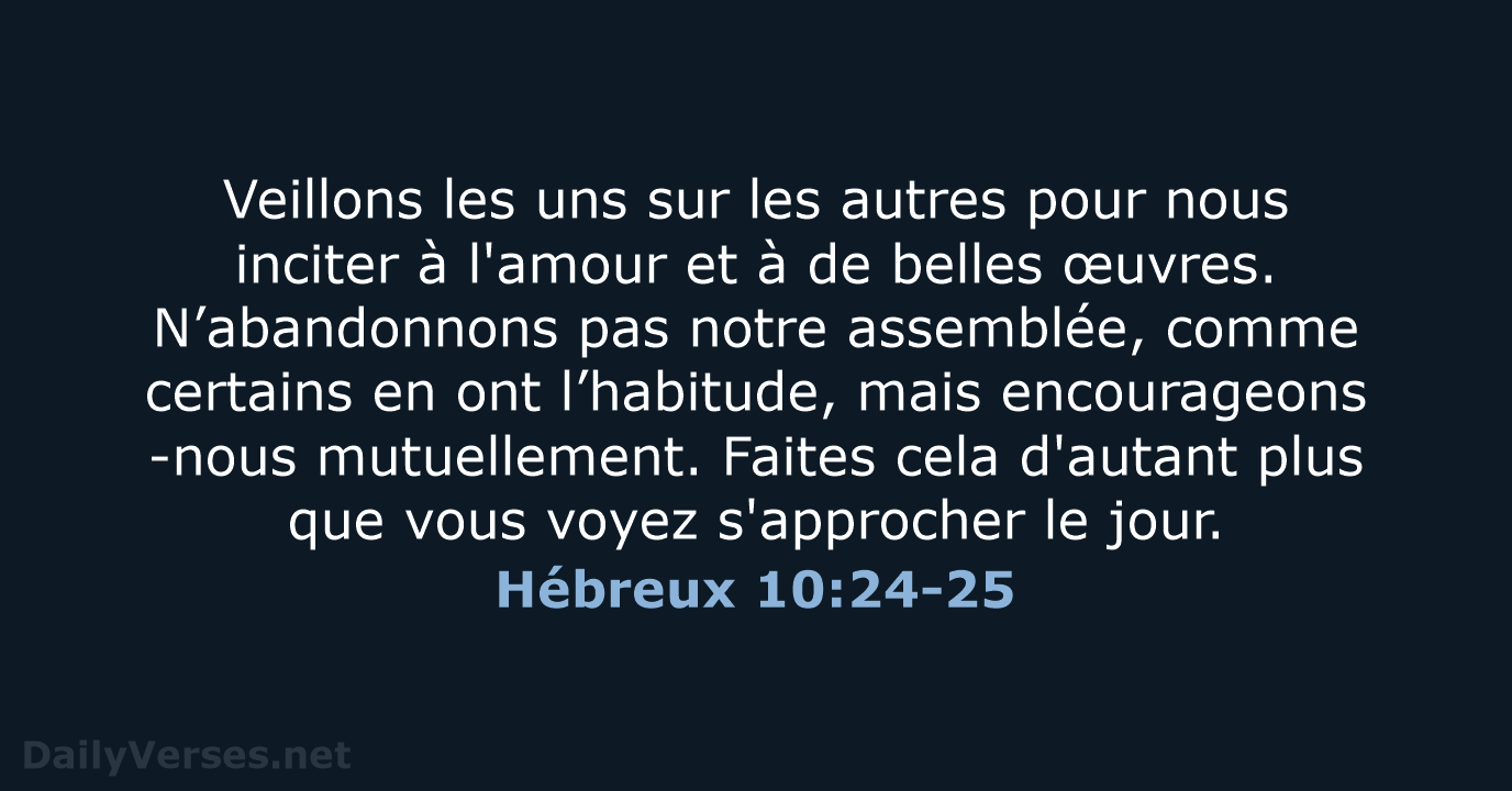 Hébreux 10:24-25 - SG21