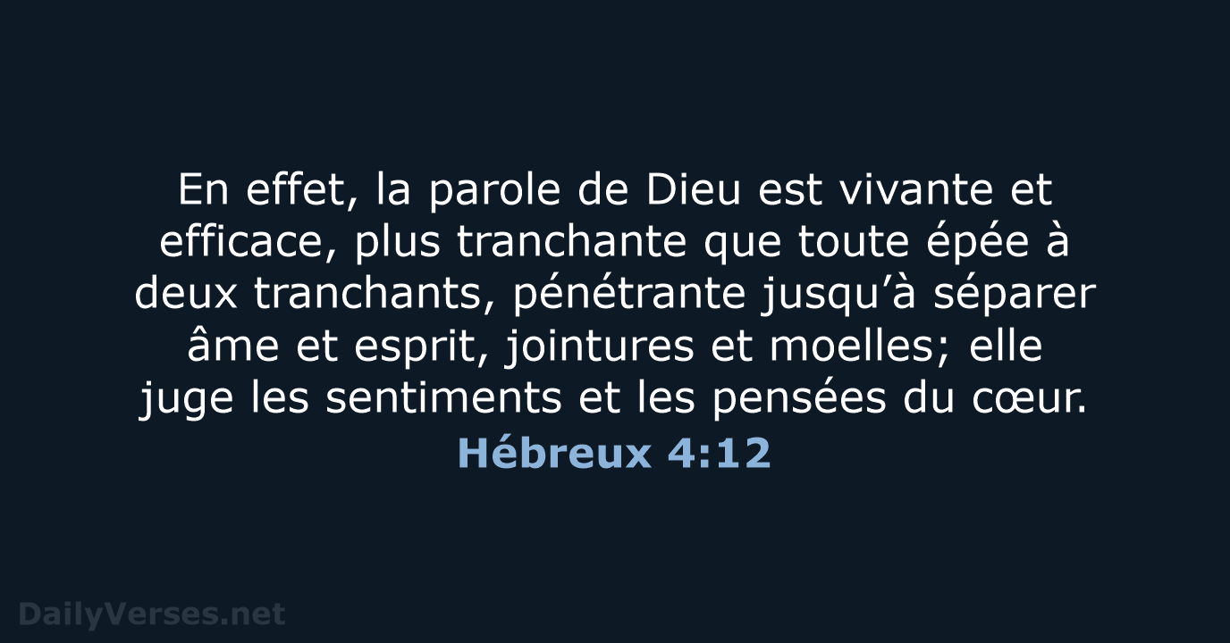 Hébreux 4:12 - SG21