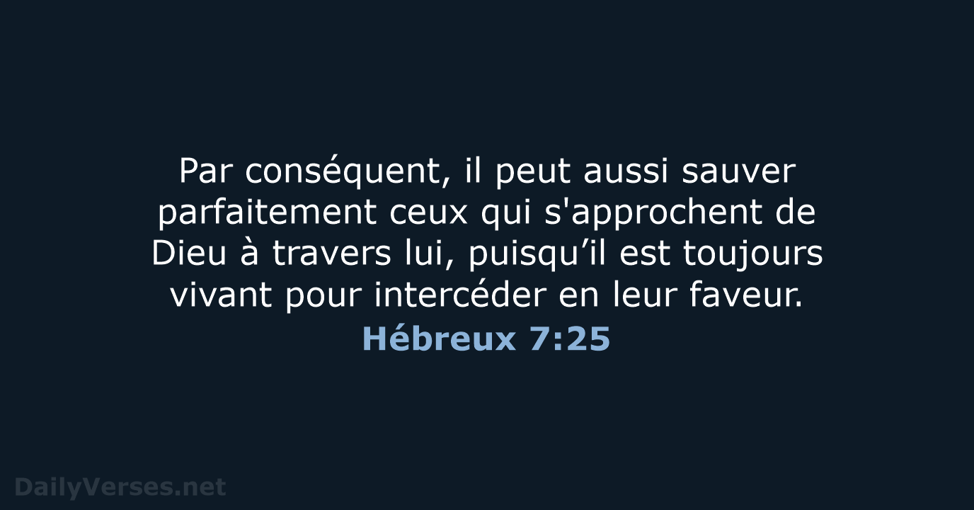 Hébreux 7:25 - SG21
