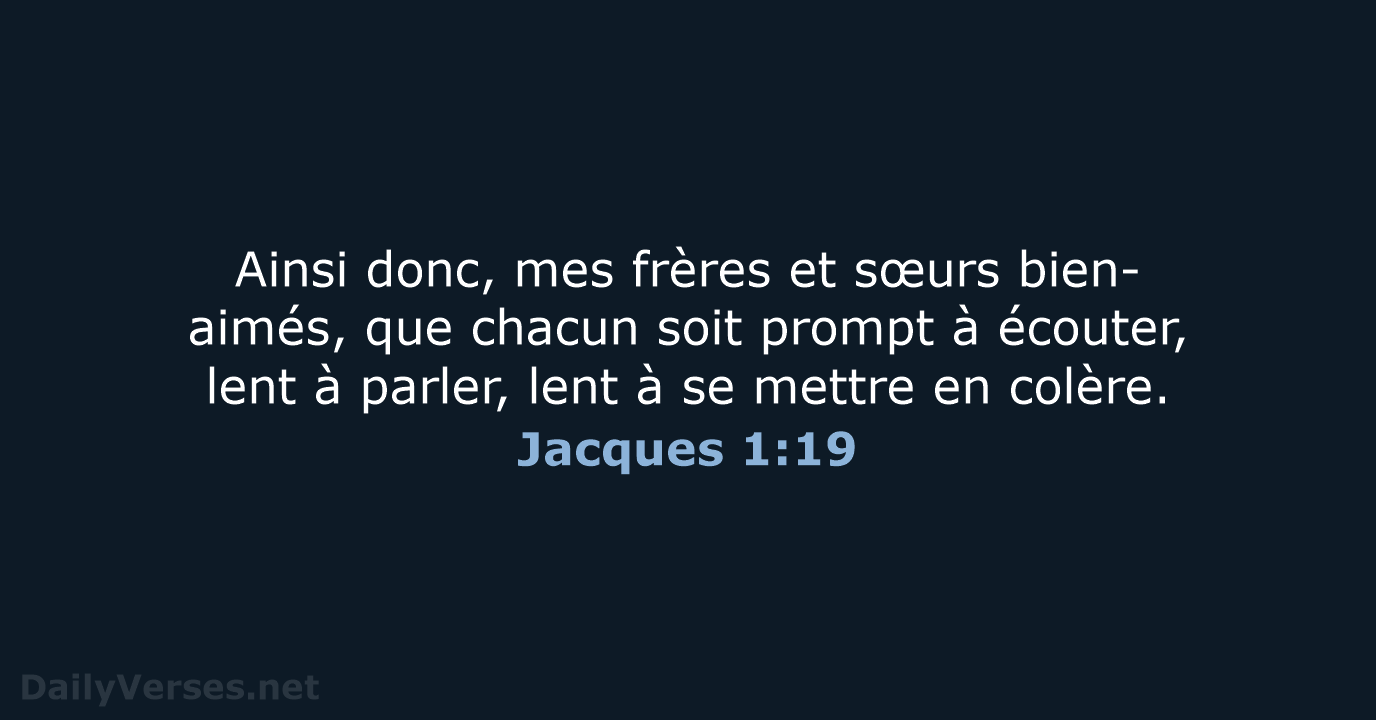 Jacques 1:19 - SG21