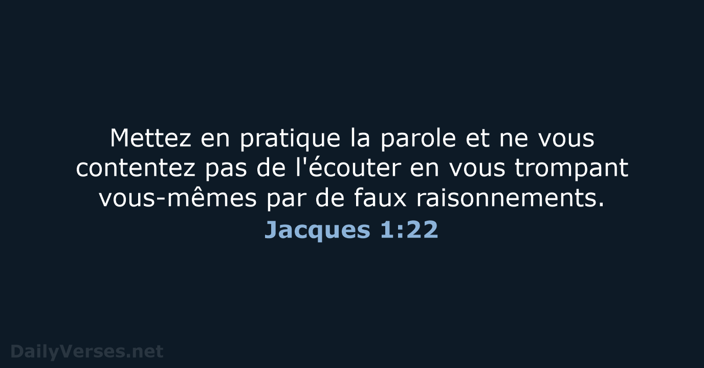 Jacques 1:22 - SG21
