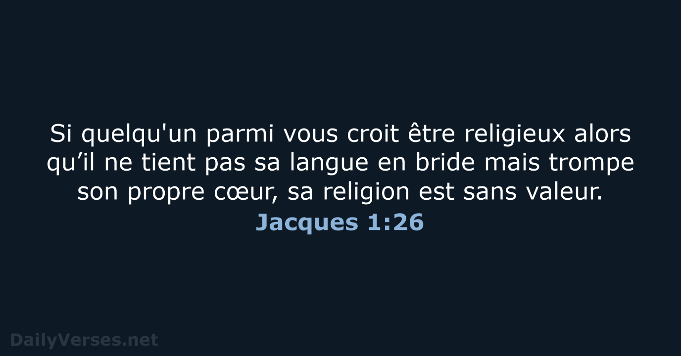 Jacques 1:26 - SG21
