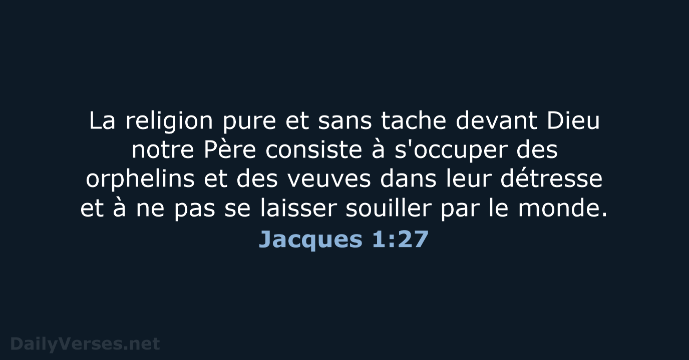 Jacques 1:27 - SG21