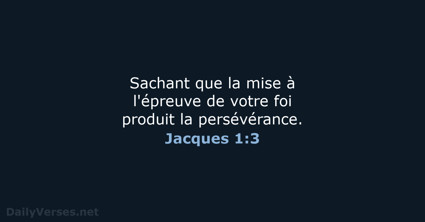 Jacques 1:3 - SG21