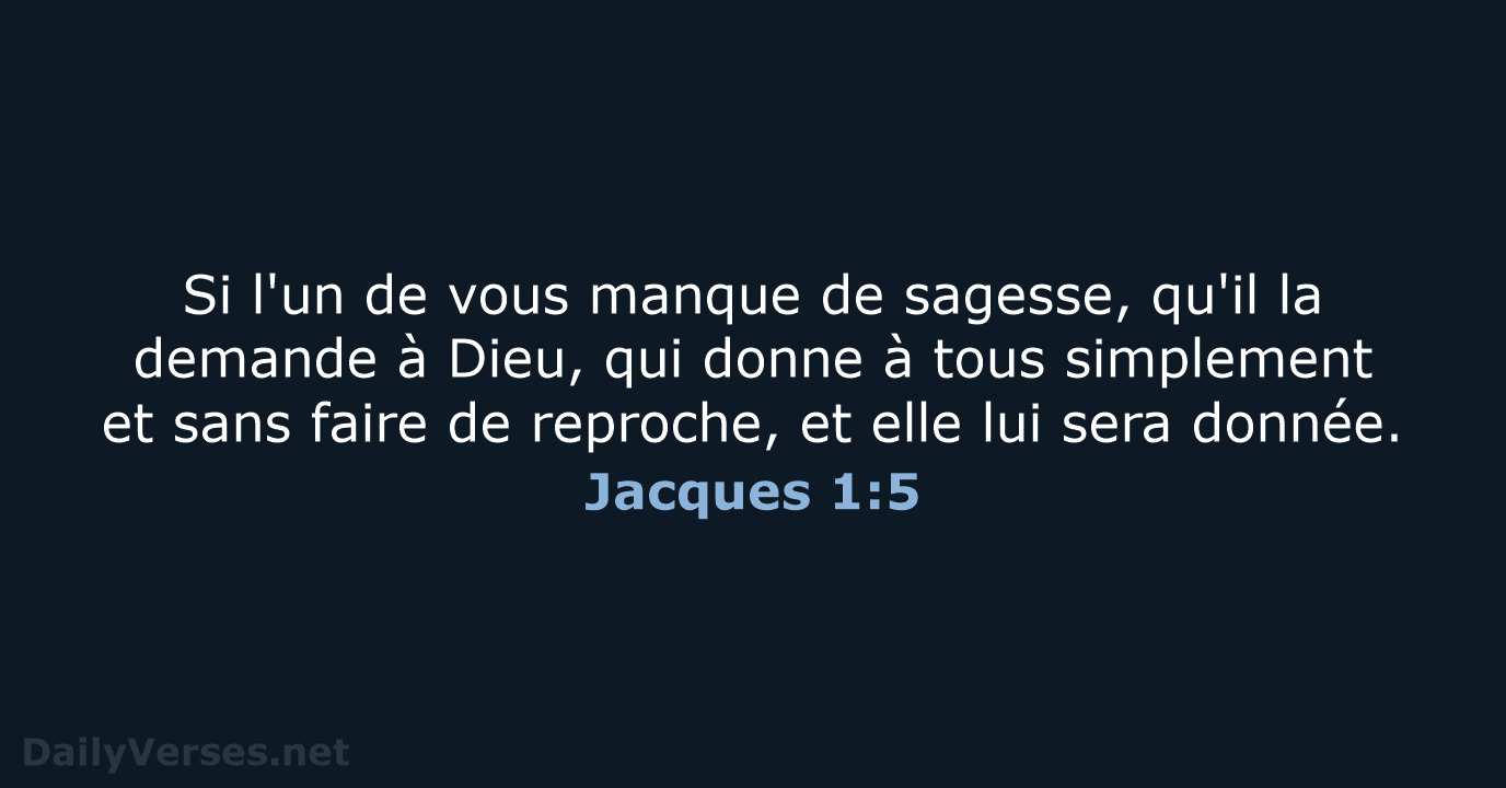 Jacques 1:5 - SG21