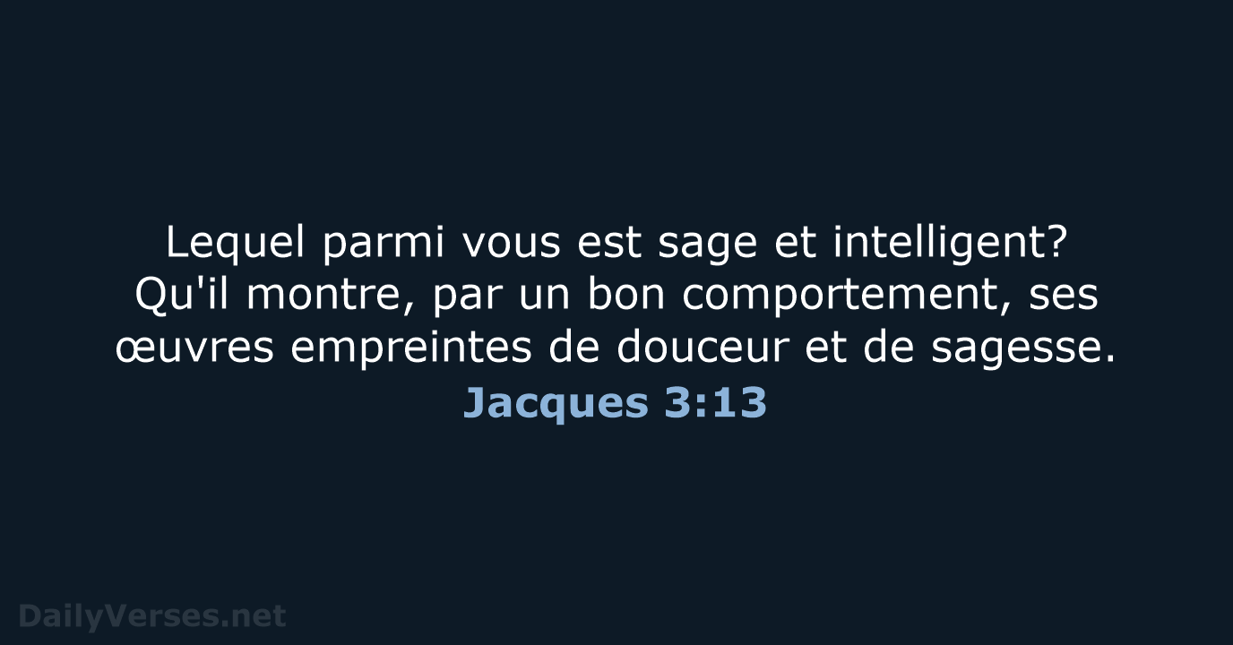 Jacques 3:13 - SG21