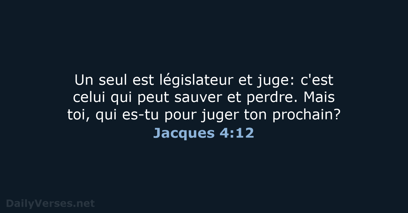 Jacques 4:12 - SG21