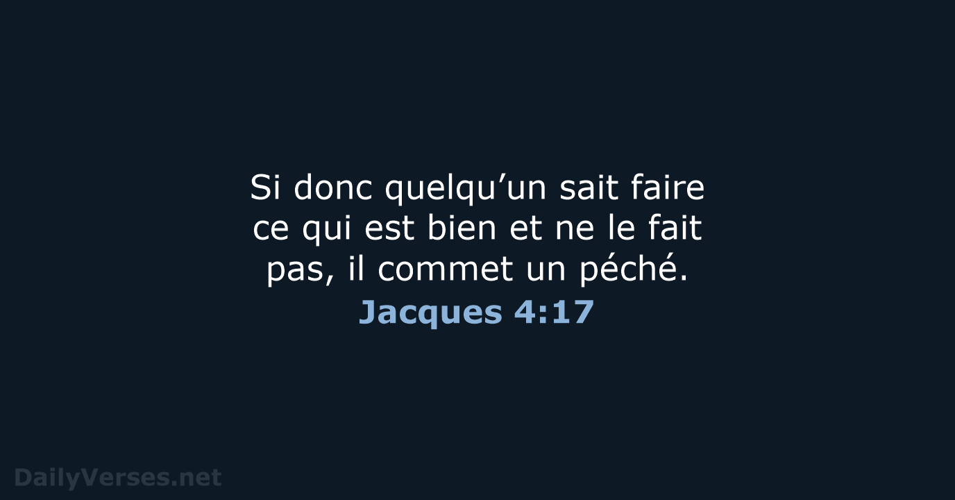 Jacques 4:17 - SG21