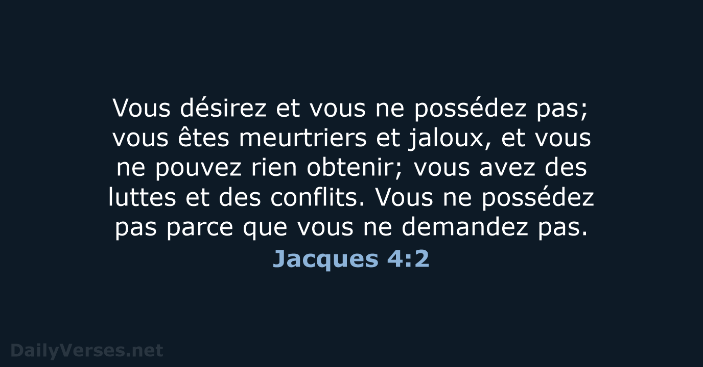 Jacques 4:2 - SG21