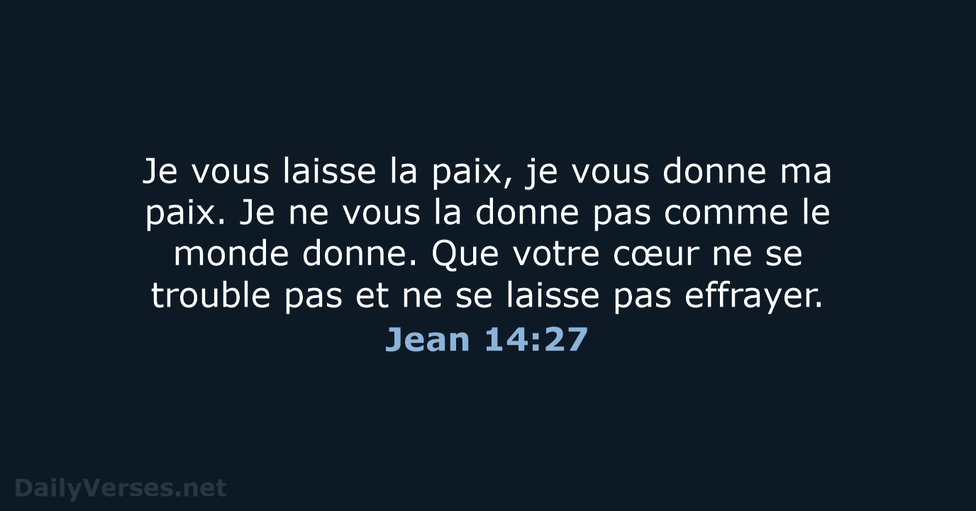Jean 14:27 - SG21
