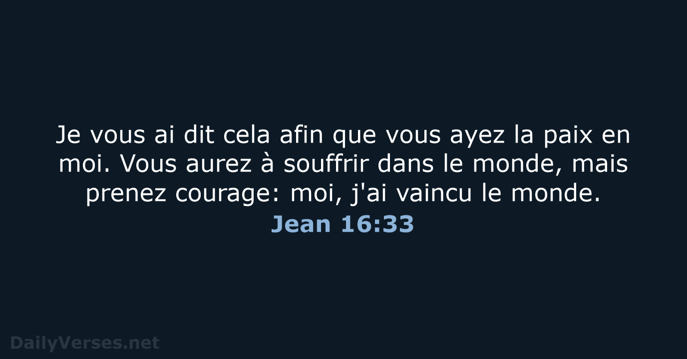 Jean 16:33 - SG21