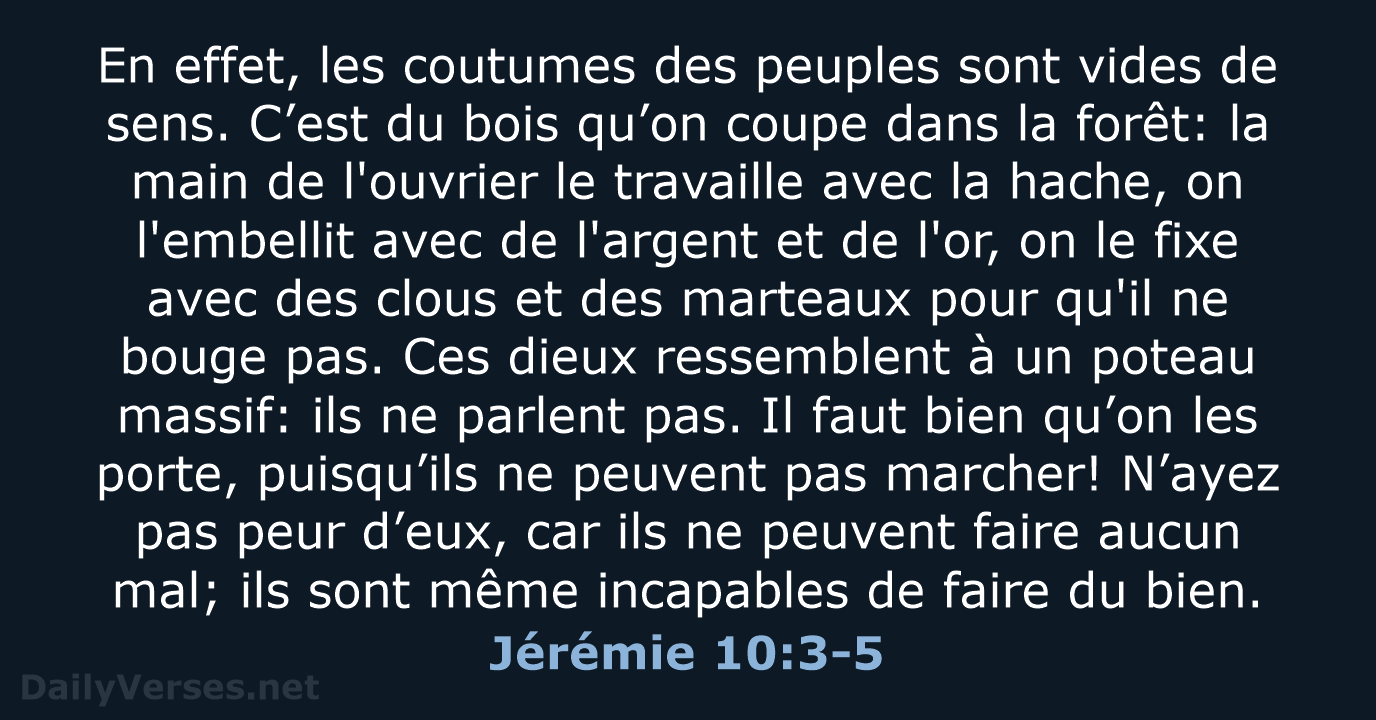 Jérémie 10:3-5 - SG21