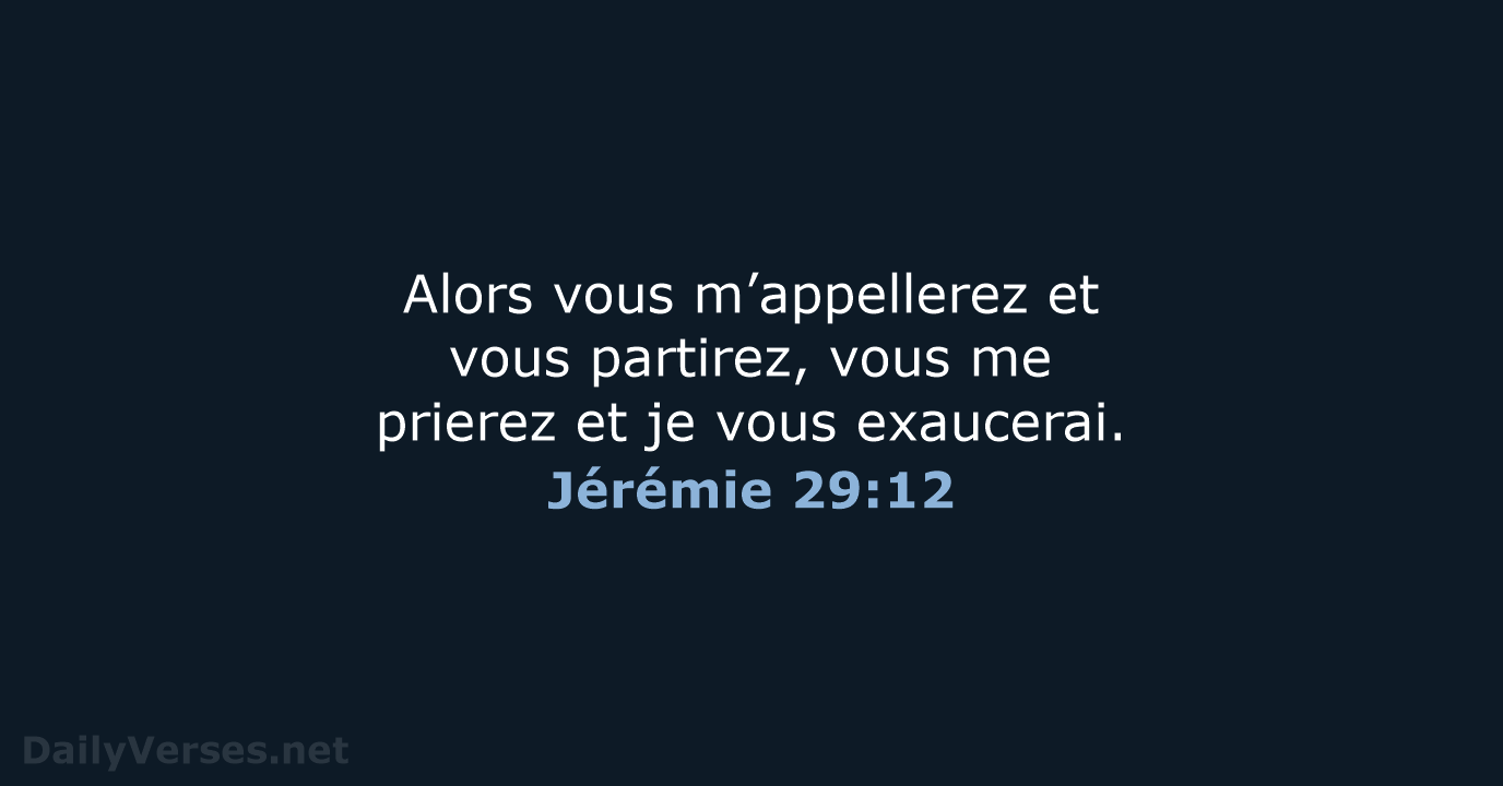 Jérémie 29:12 - SG21