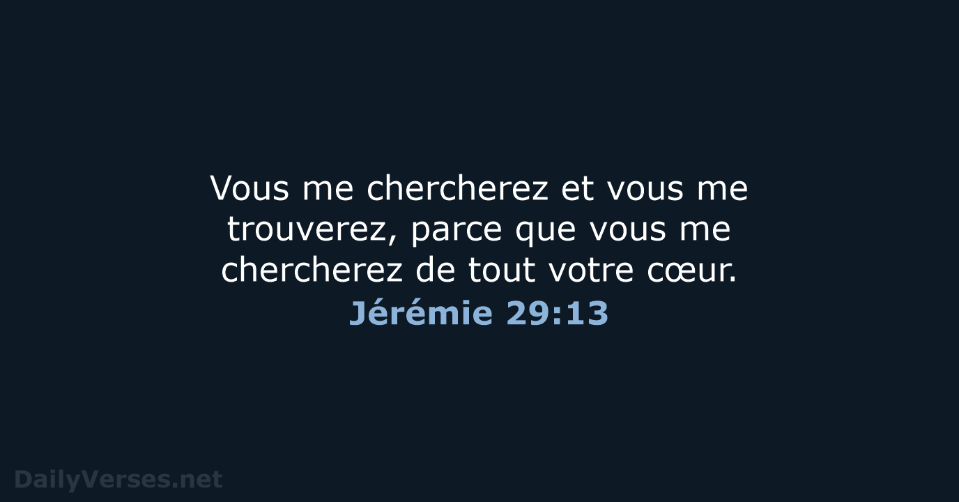Jérémie 29:13 - SG21