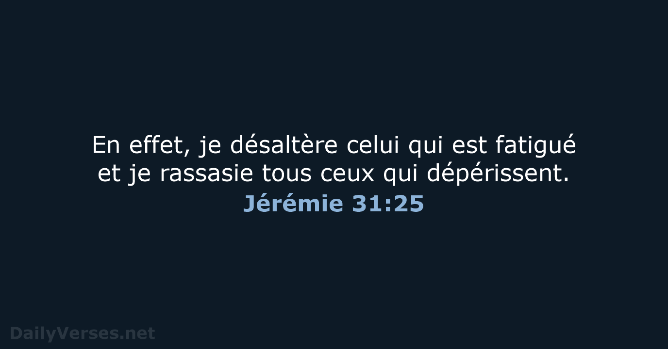Jérémie 31:25 - SG21