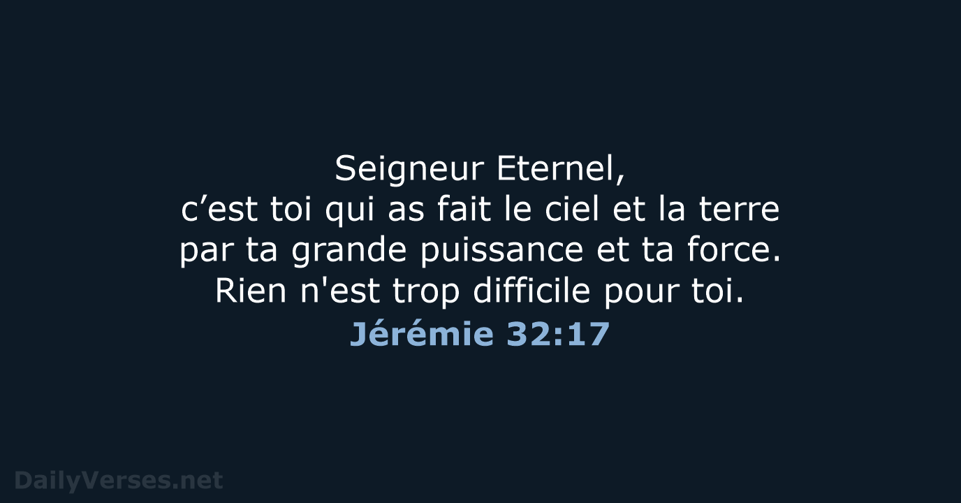 Jérémie 32:17 - SG21
