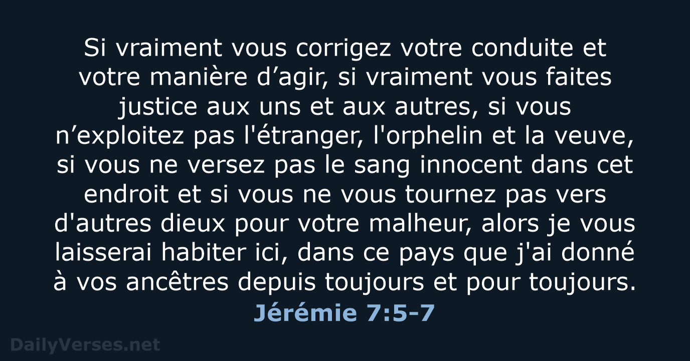 Jérémie 7:5-7 - SG21