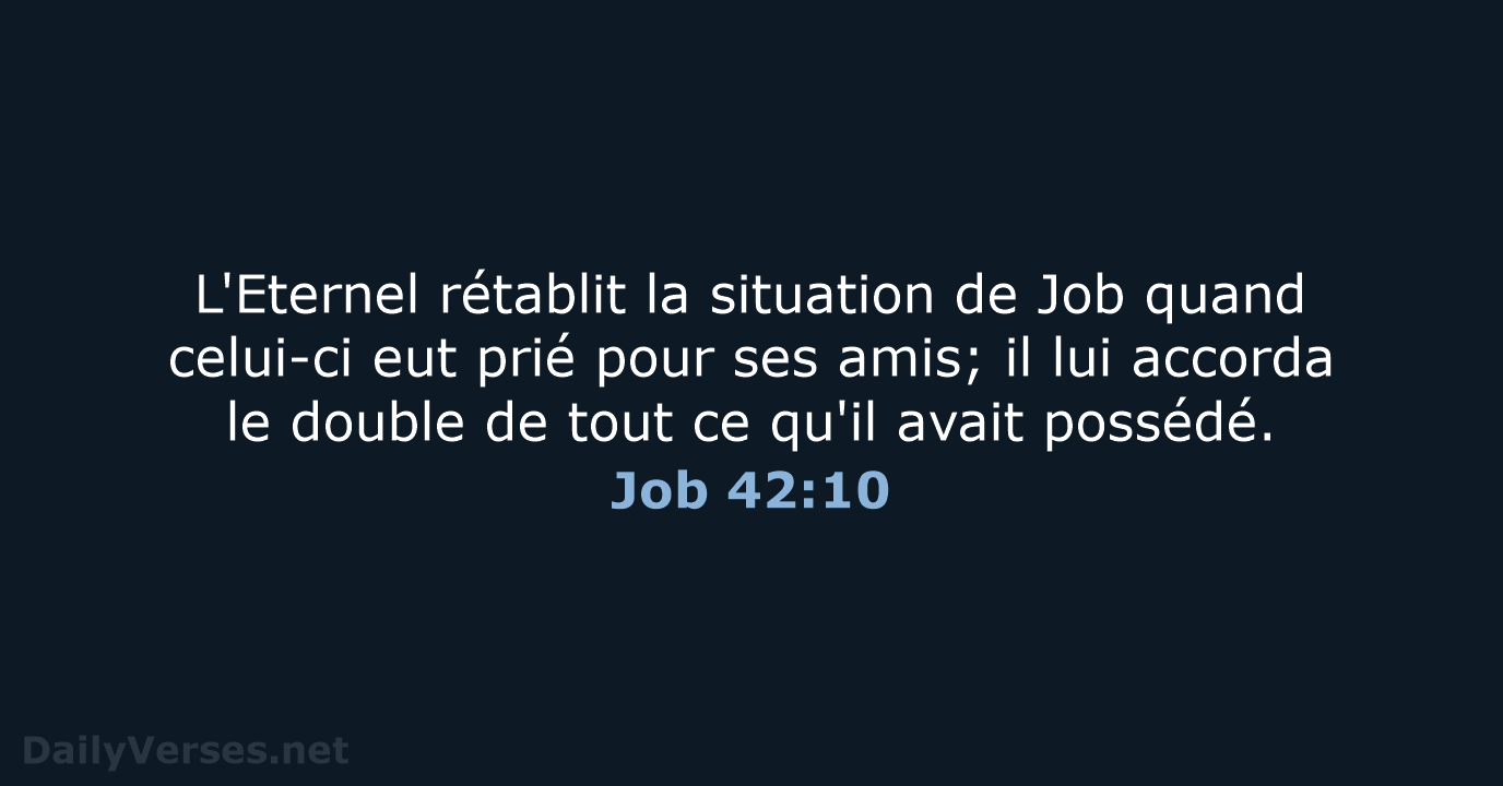 Job 42 10 Verset De La Bible DailyVerses