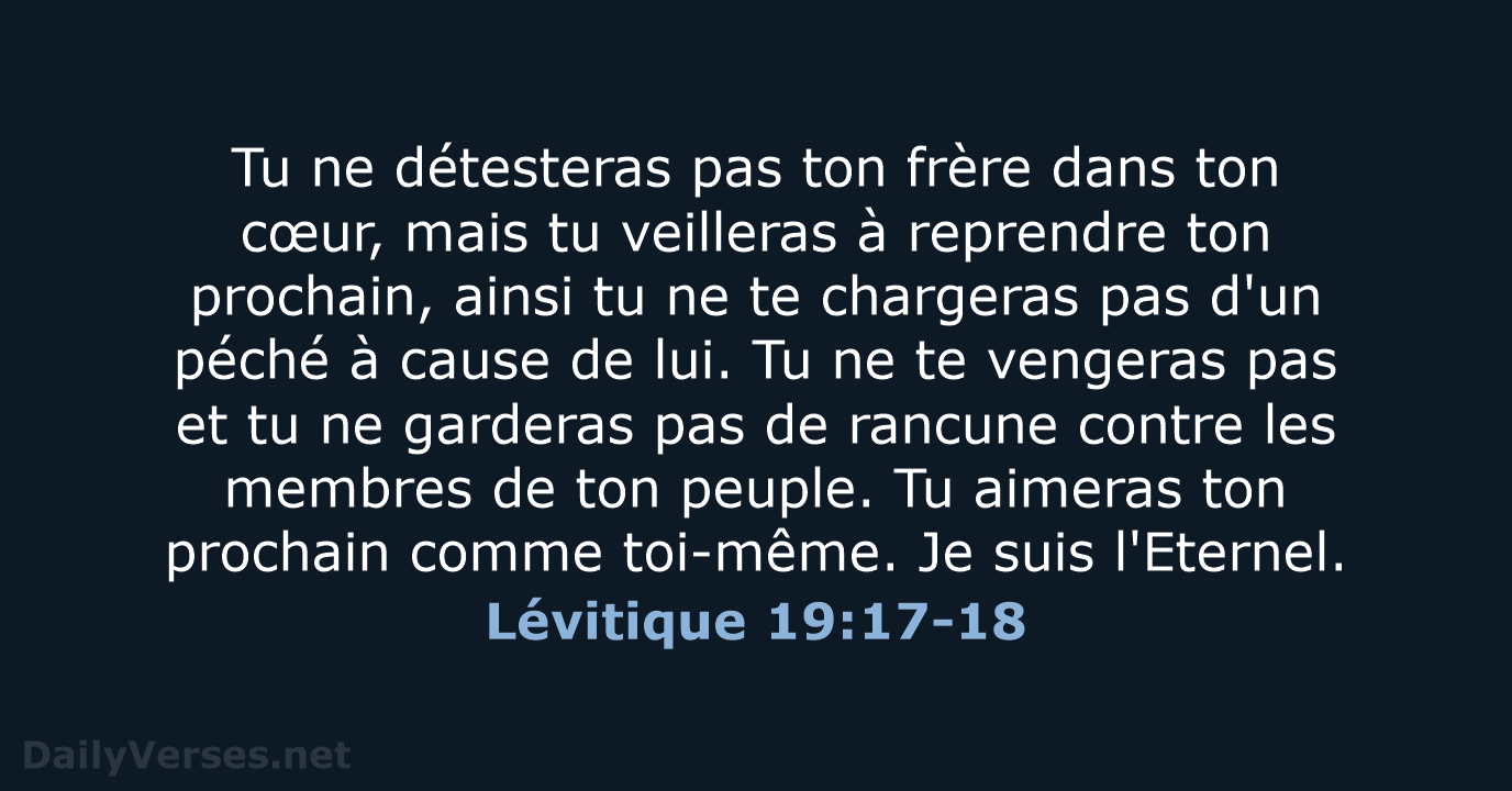 Lévitique 19:17-18 - SG21