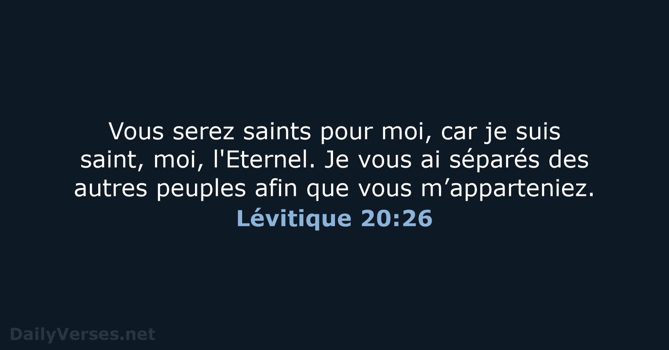 Lévitique 20:26 - SG21
