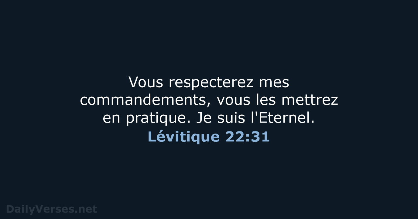 Lévitique 22:31 - SG21