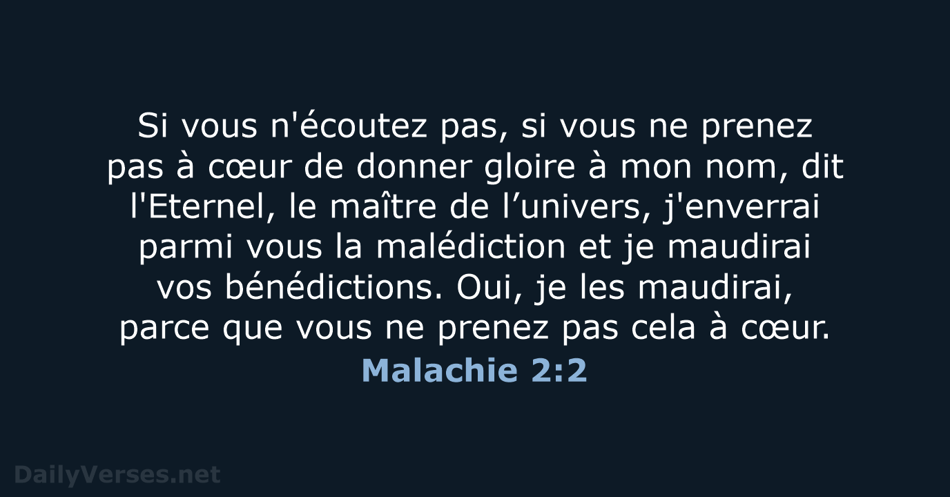 Malachie 2:2 - SG21