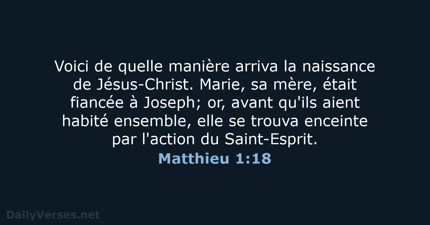 Matthieu 1:18 - SG21