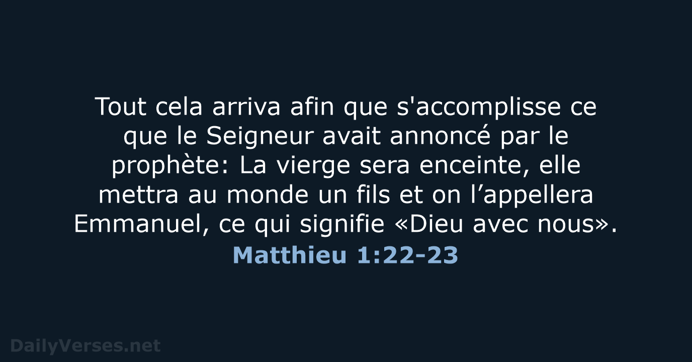 Matthieu 1:22-23 - SG21