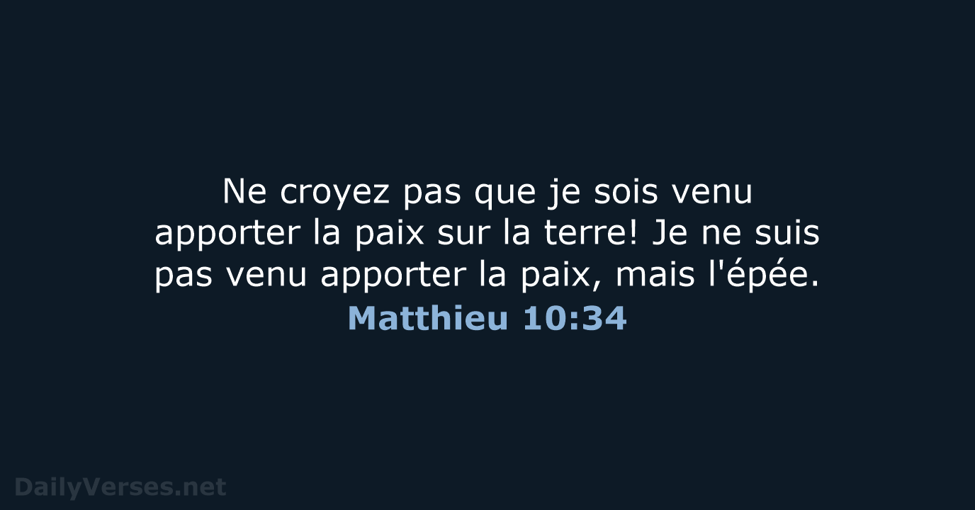 Matthieu 10:34 - SG21