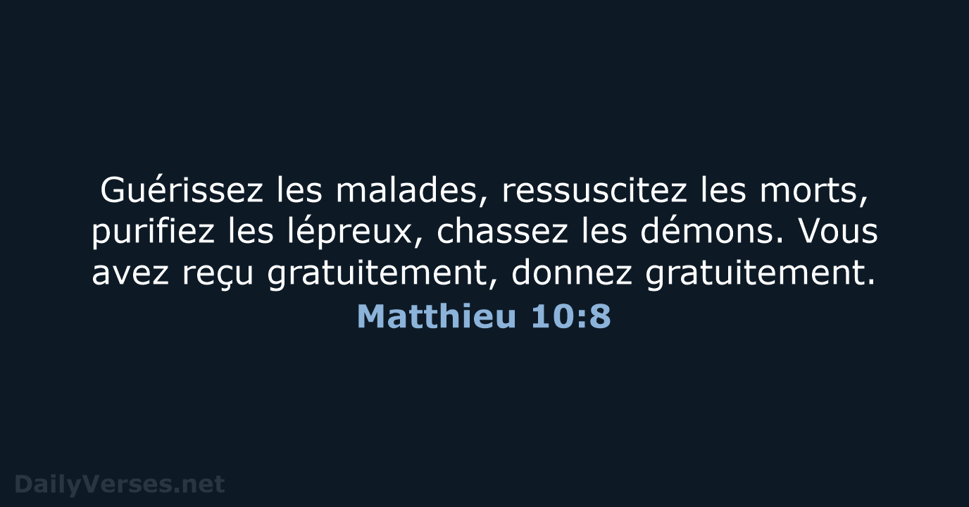 Matthieu 10:8 - SG21
