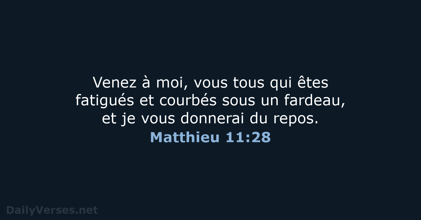 Matthieu 11:28 - SG21