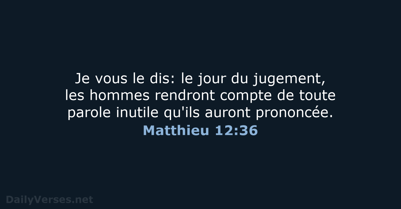 Matthieu 12:36 - SG21
