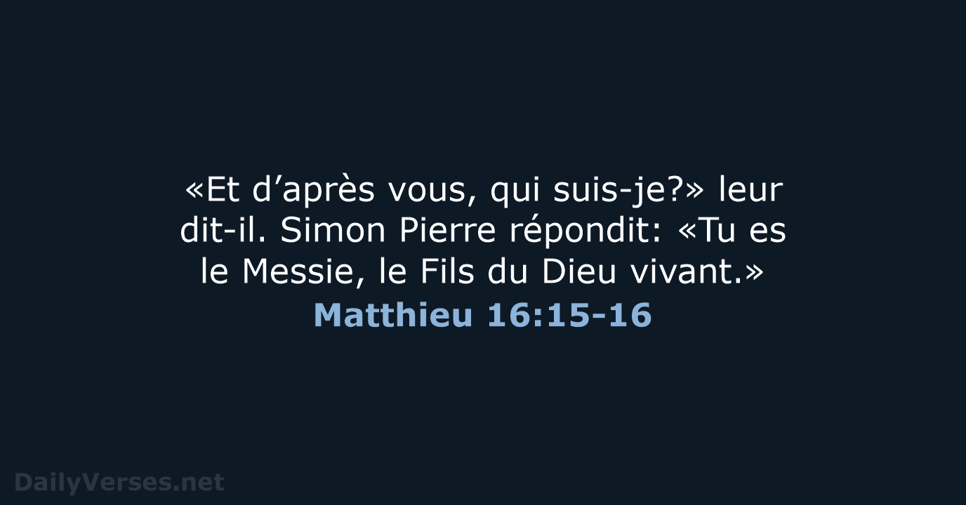 Matthieu 16:15-16 - SG21