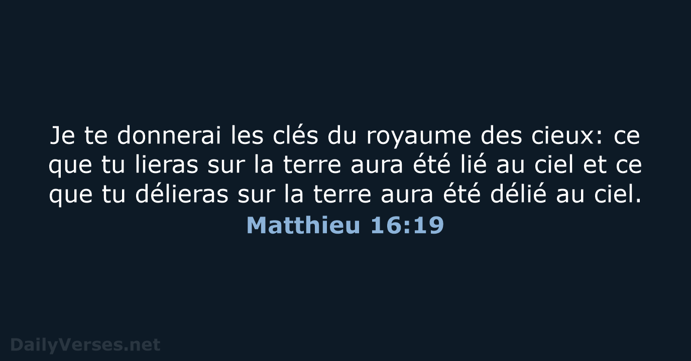 Matthieu 16:19 - SG21