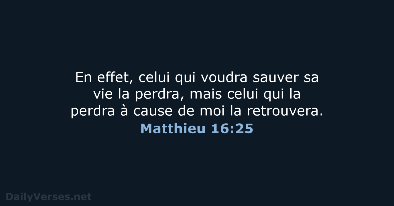 Matthieu 16:25 - SG21