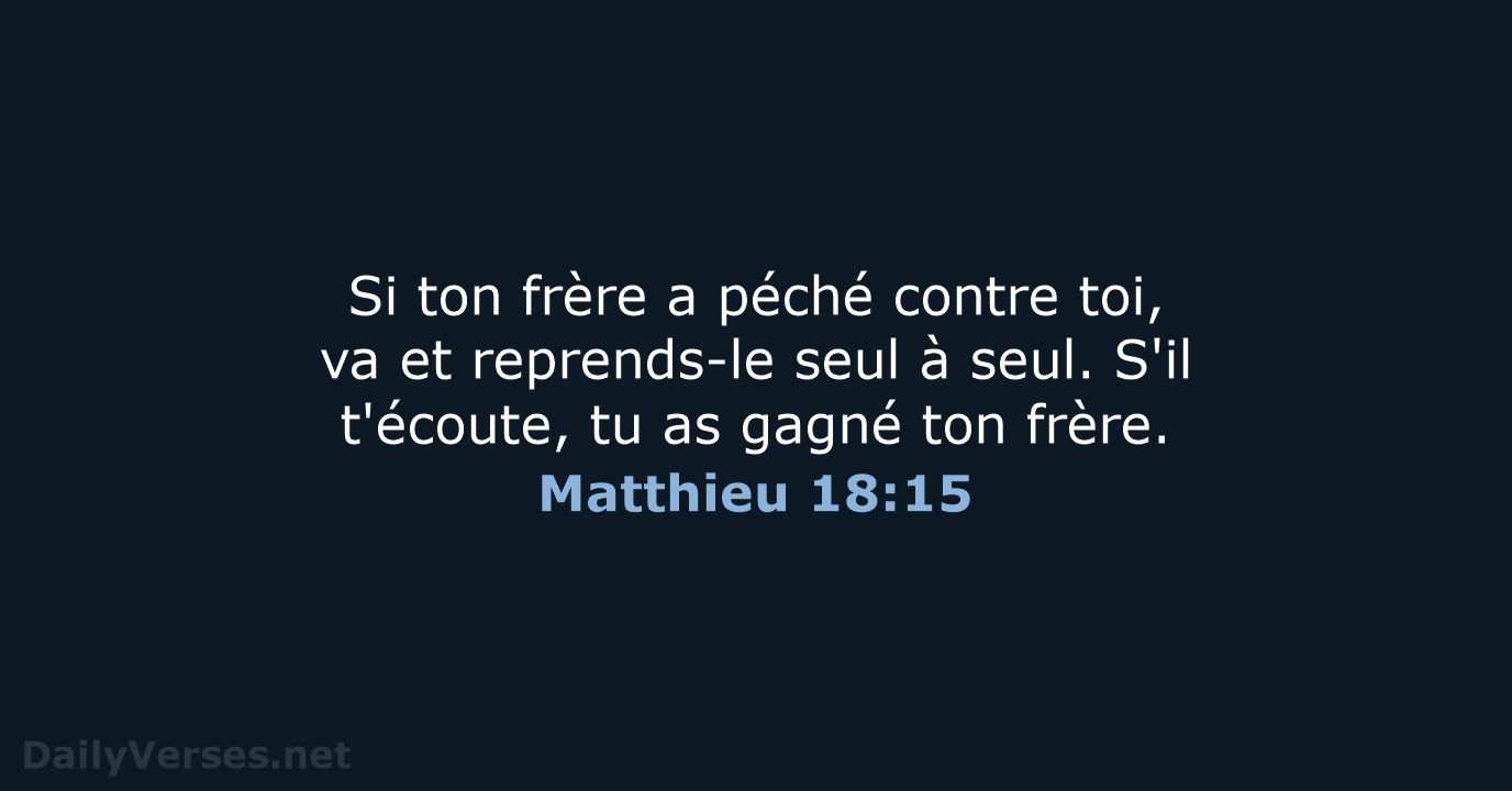 Matthieu 18:15 - SG21
