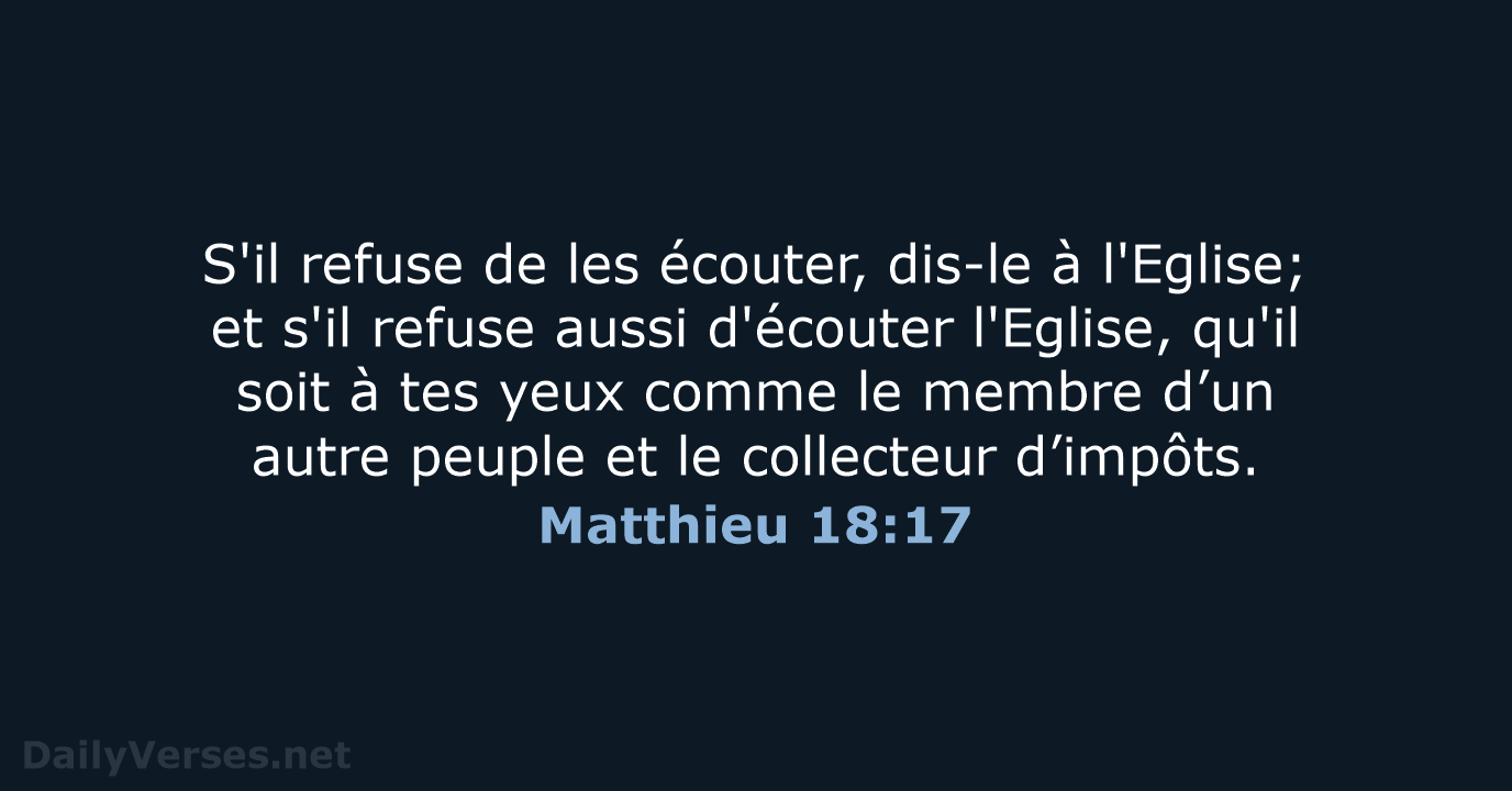 Matthieu 18:17 - SG21