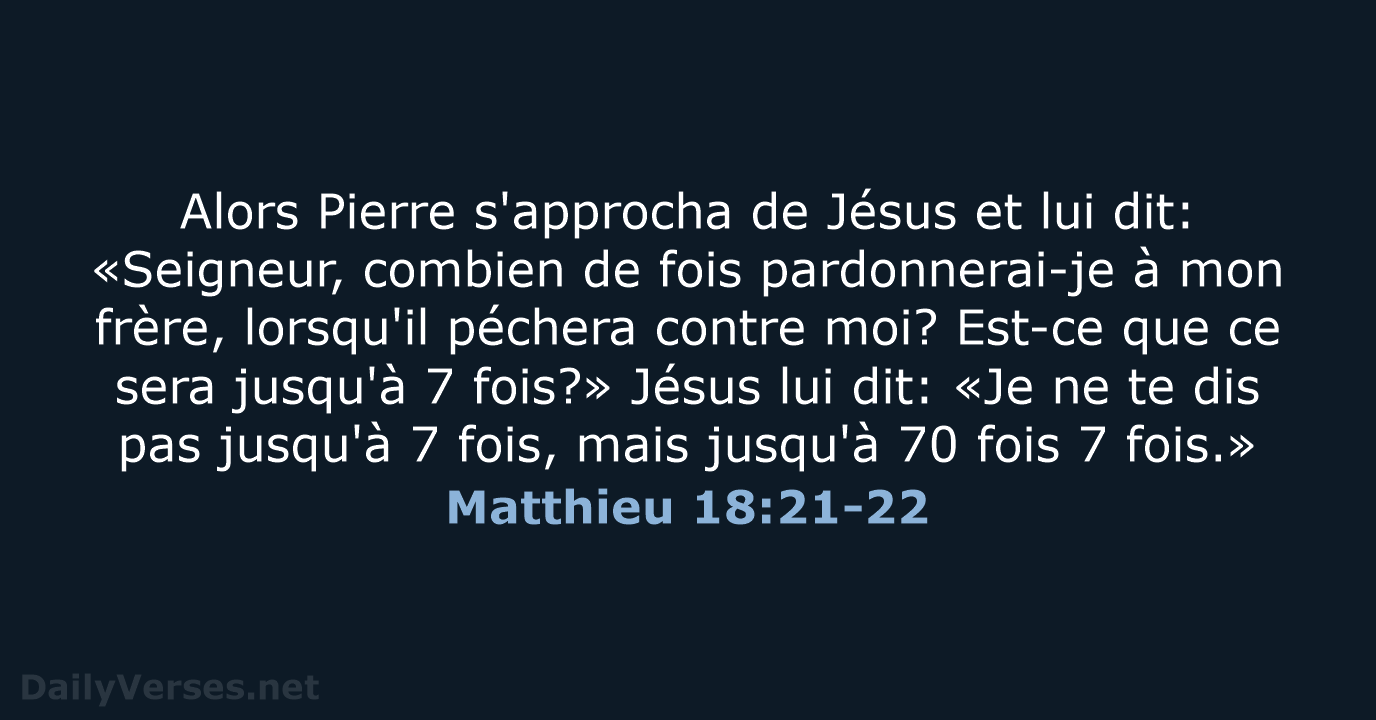 Matthieu 18:21-22 - SG21