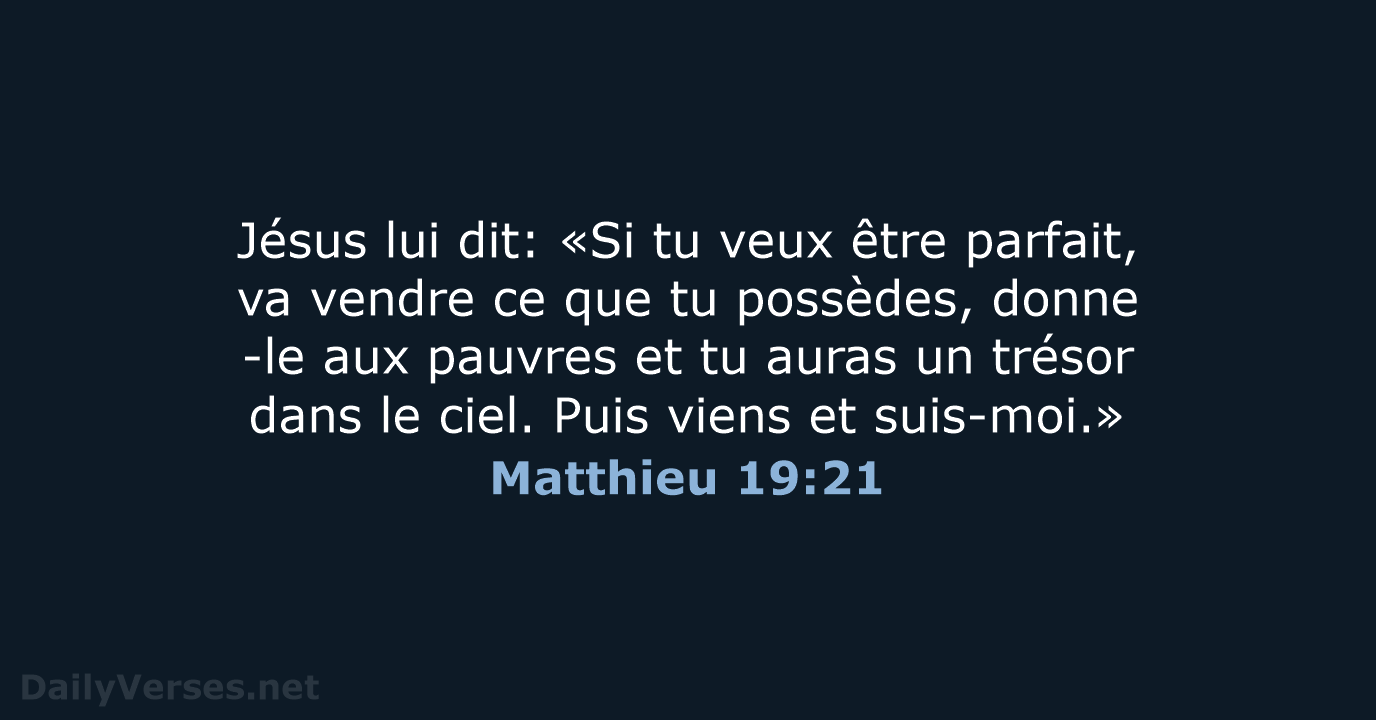 Matthieu 19:21 - SG21