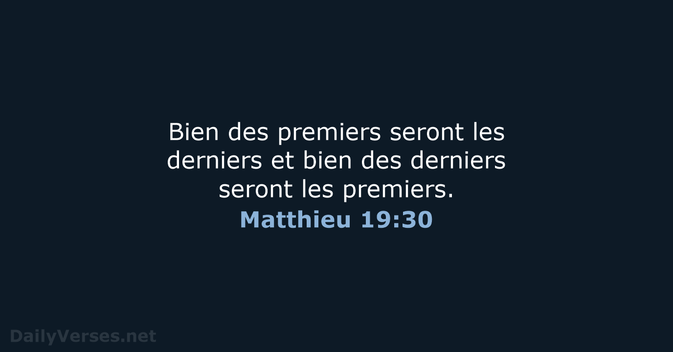 Matthieu 19:30 - SG21