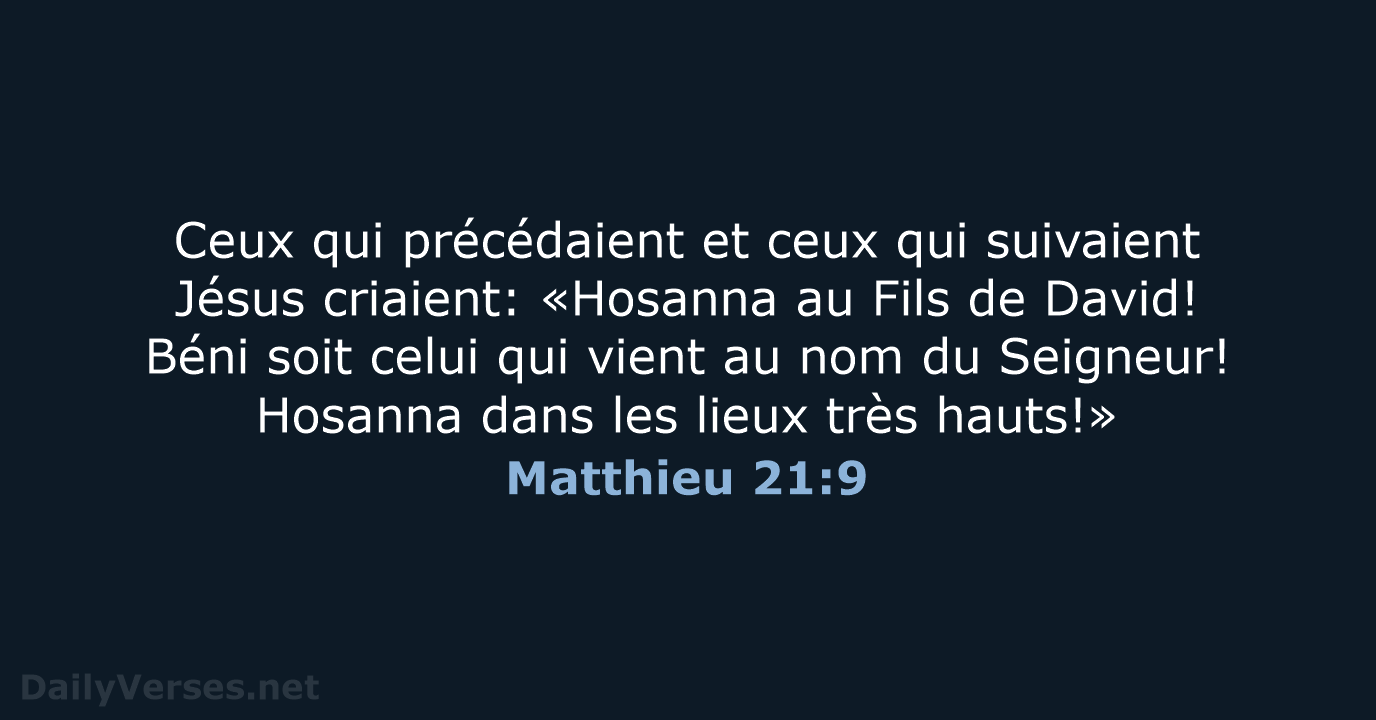 Matthieu 21:9 - SG21
